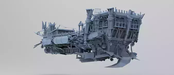 Fantasy Pirate Ship hull base 1 Low-poly 3D model