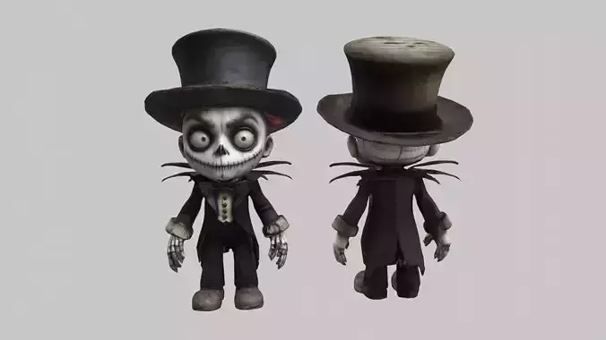 Animated Doll with Needle Head Low-poly 3D model