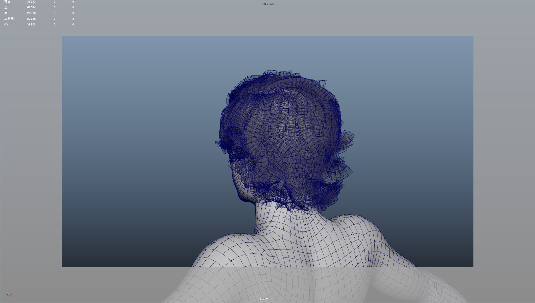 Realistic Male Hair Low-poly 3D model Low-poly 3D model_10