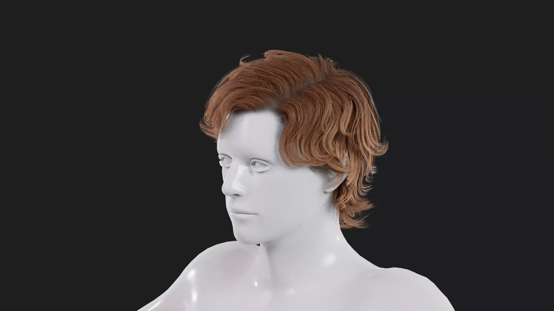 Realistic Male Hair Low-poly 3D model Low-poly 3D model_0