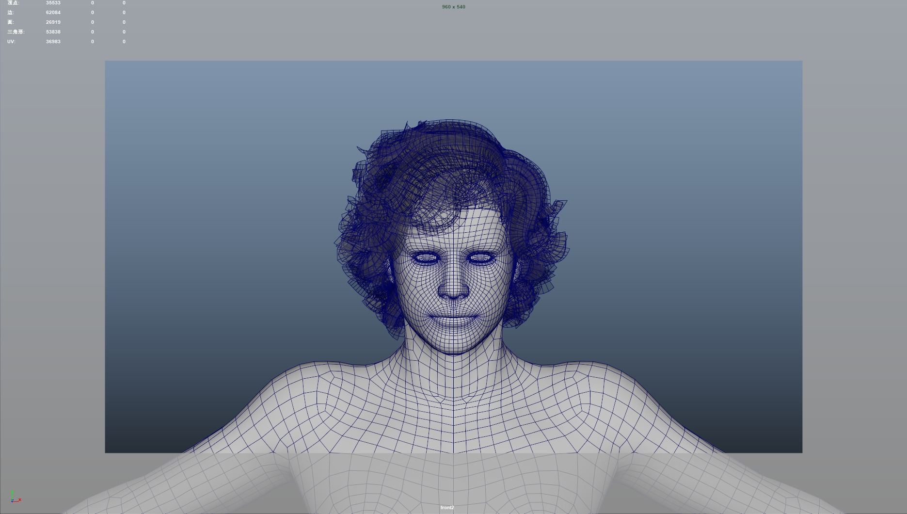 Realistic Male Hair Low-poly 3D model Low-poly 3D model_8