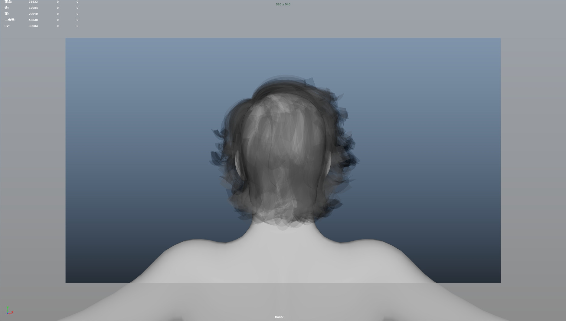 Realistic Male Hair Low-poly 3D model Low-poly 3D model_7