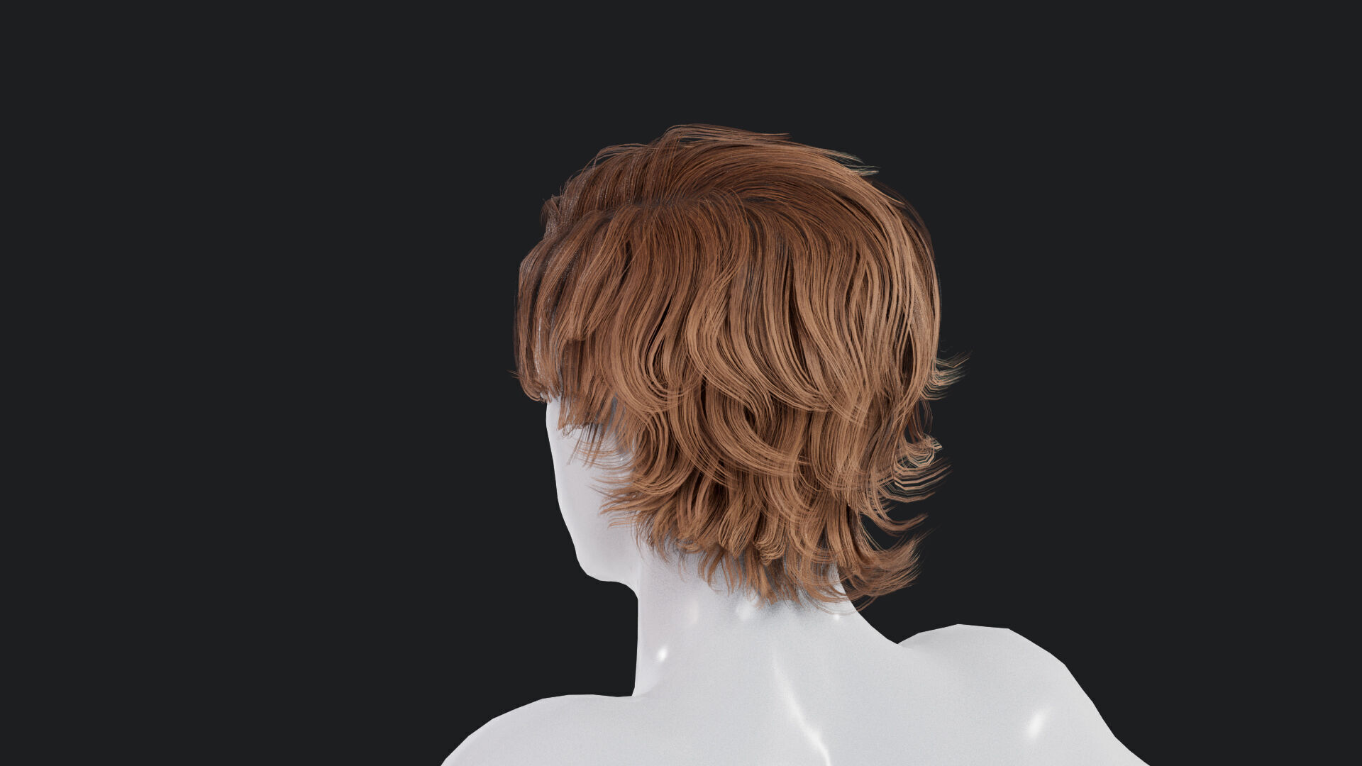 Realistic Male Hair Low-poly 3D model Low-poly 3D model_2