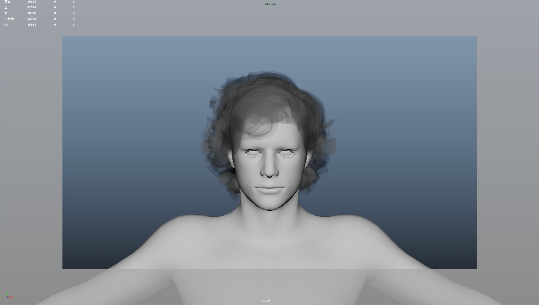 Realistic Male Hair Low-poly 3D model Low-poly 3D model_4