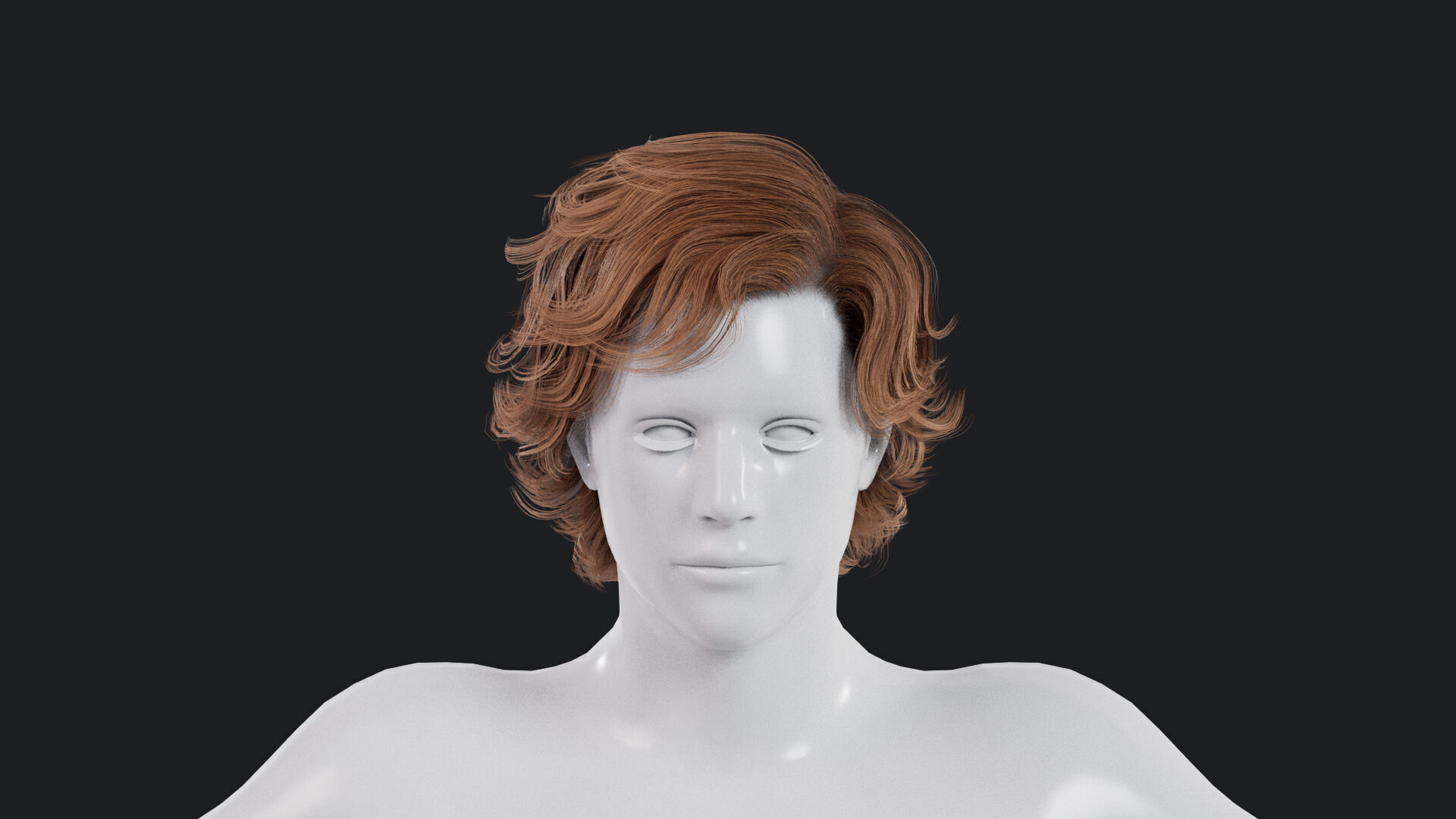 Realistic Male Hair Low-poly 3D model Low-poly 3D model_1