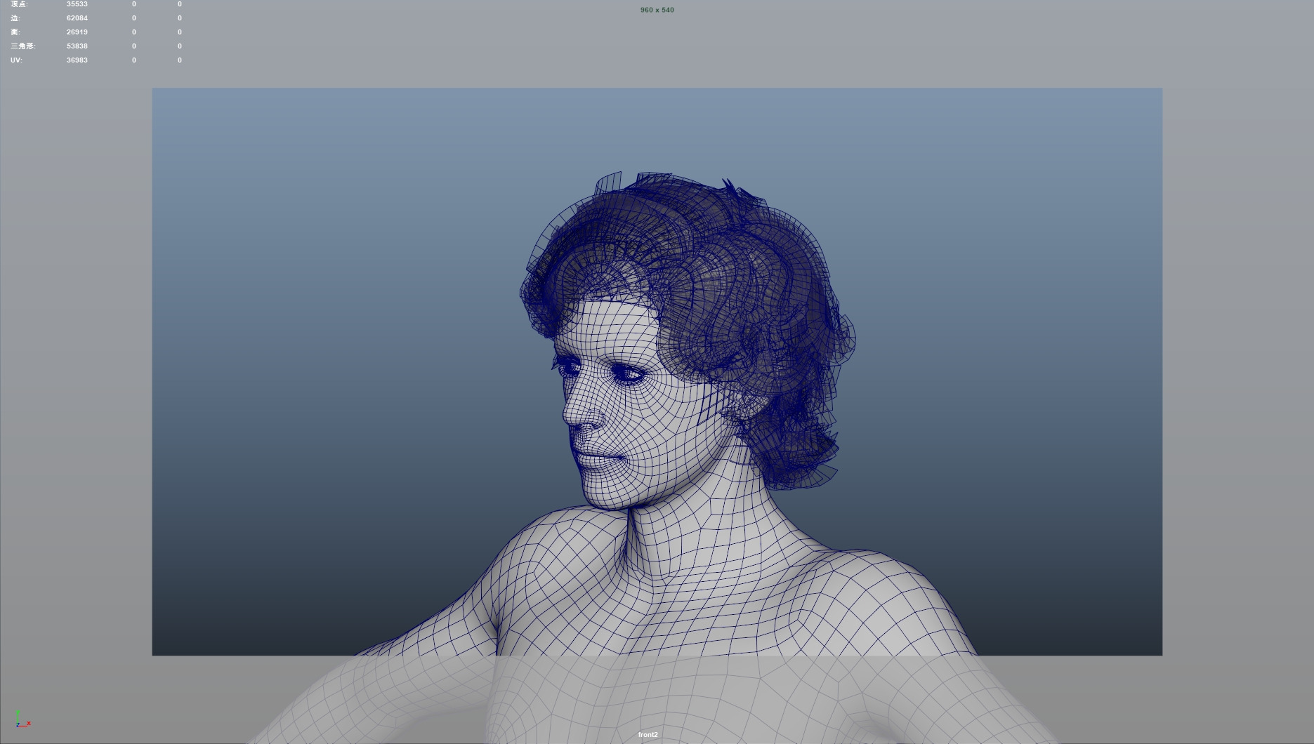 Realistic Male Hair Low-poly 3D model Low-poly 3D model_9