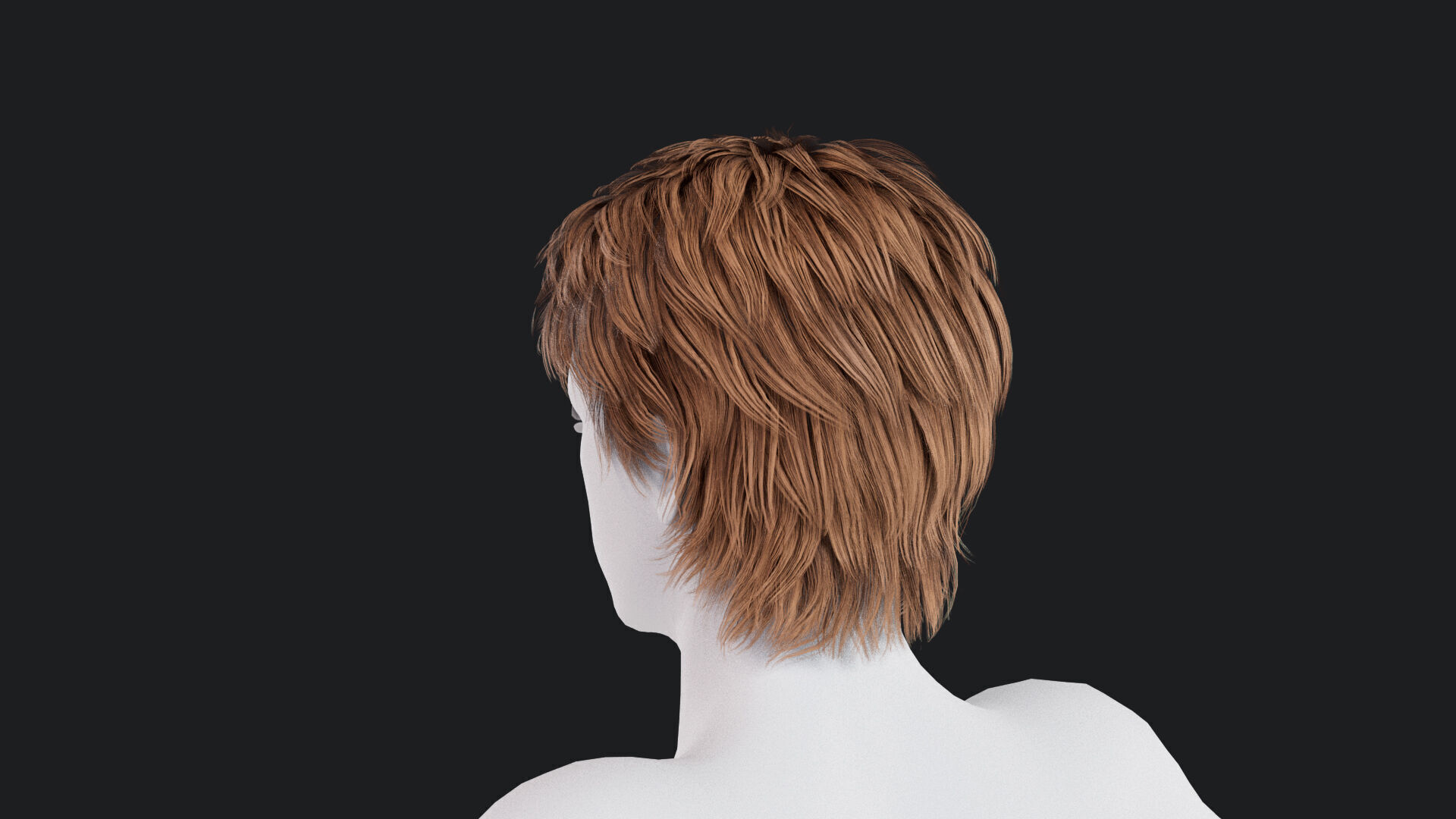 Realistic Male Hair Low-poly 3D model_2