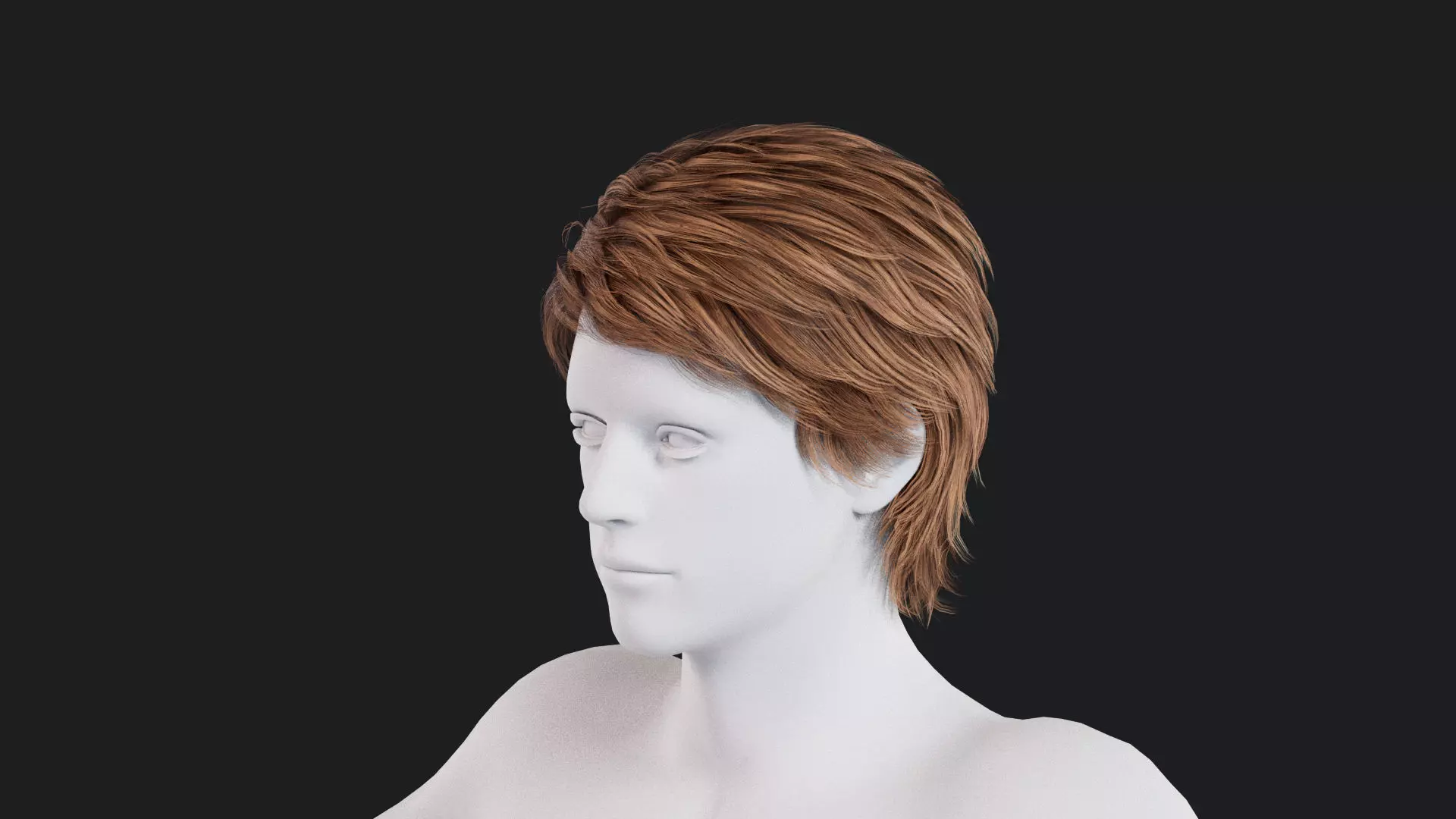 Realistic Male Hair Low-poly 3D model_0