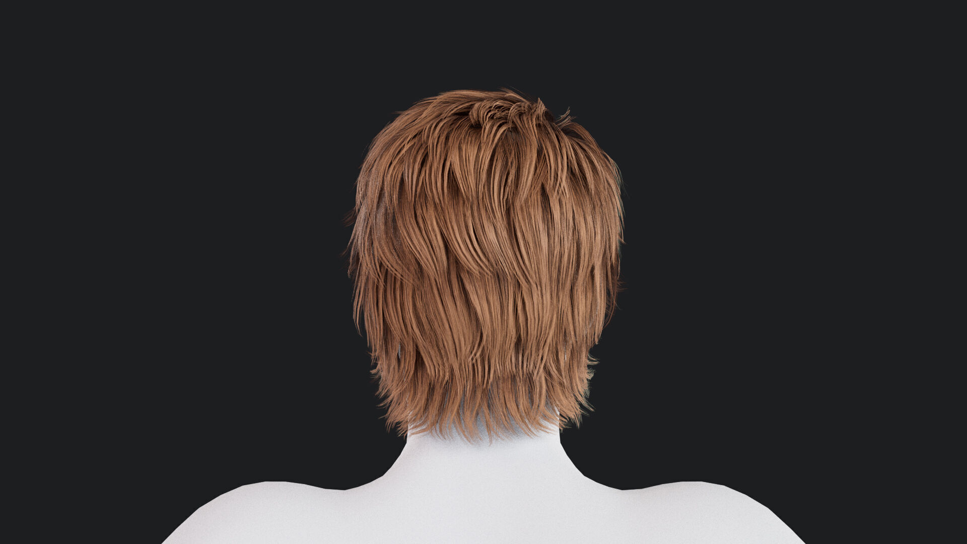 Realistic Male Hair Low-poly 3D model_3