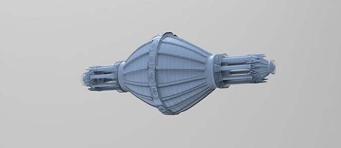 Fantasy Pirate Ship dome funnels 3D model