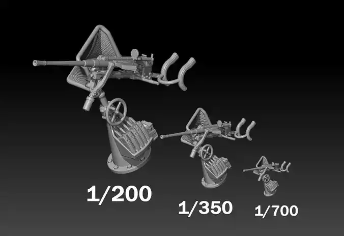 German Navy 2cm Flak C 38 Single Barrel for scale modeling