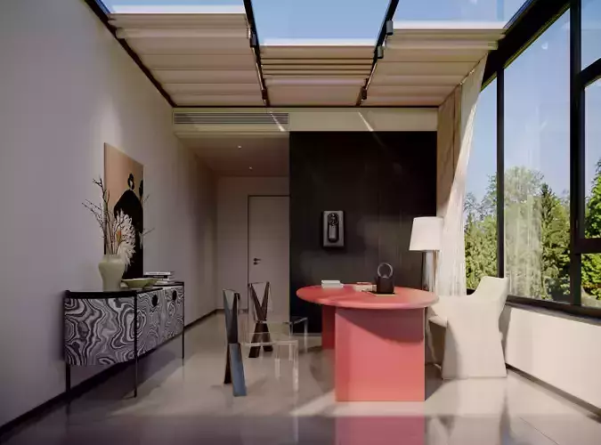 Modern sunroom tea room