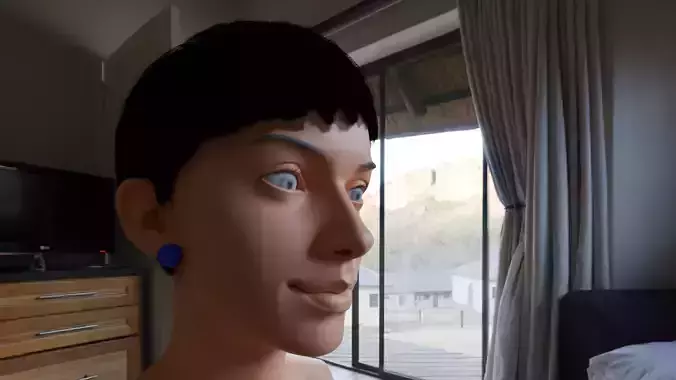 Base Mesh Eyelashes Eyebrows Girl Face 