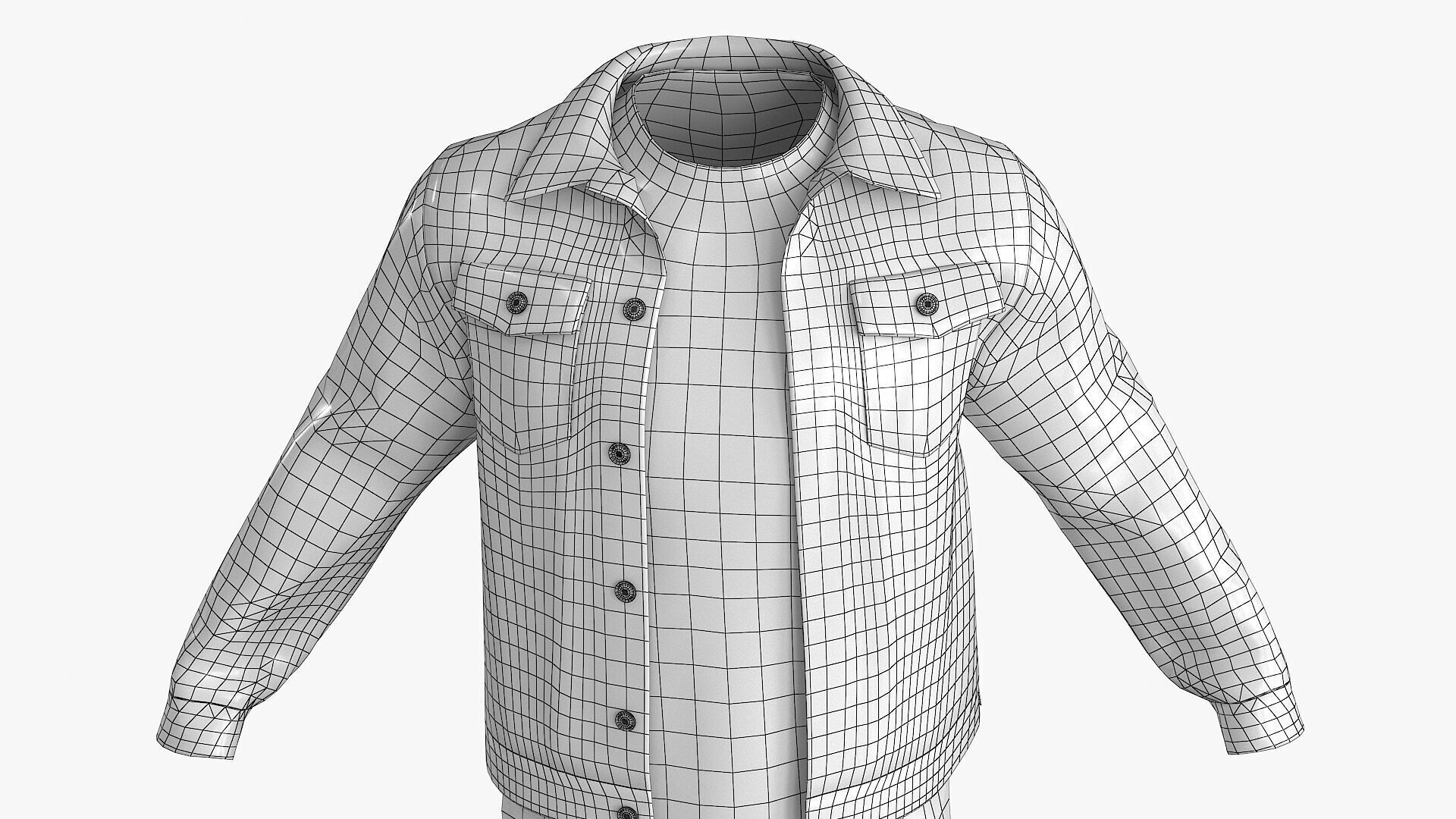 Male Denim Collection Cloth Low-poly 3D model_33