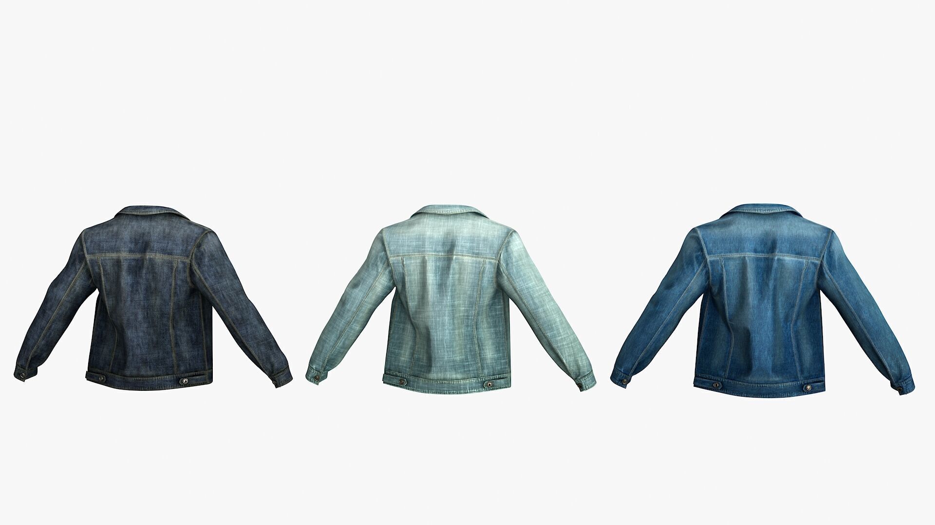 Male Denim Collection Cloth Low-poly 3D model_10