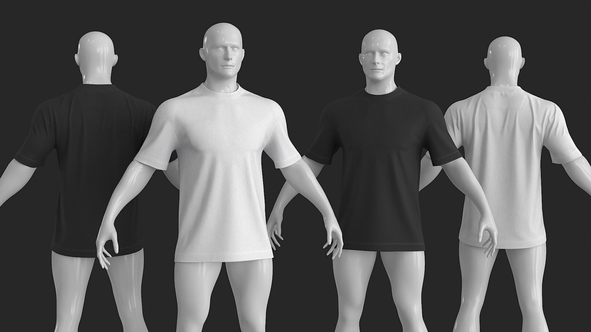 Male Denim Collection Cloth Low-poly 3D model_13