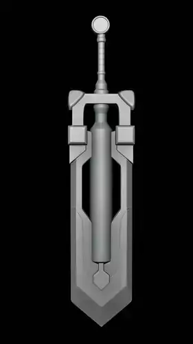 Simple lowpoly fantasy sword modeling