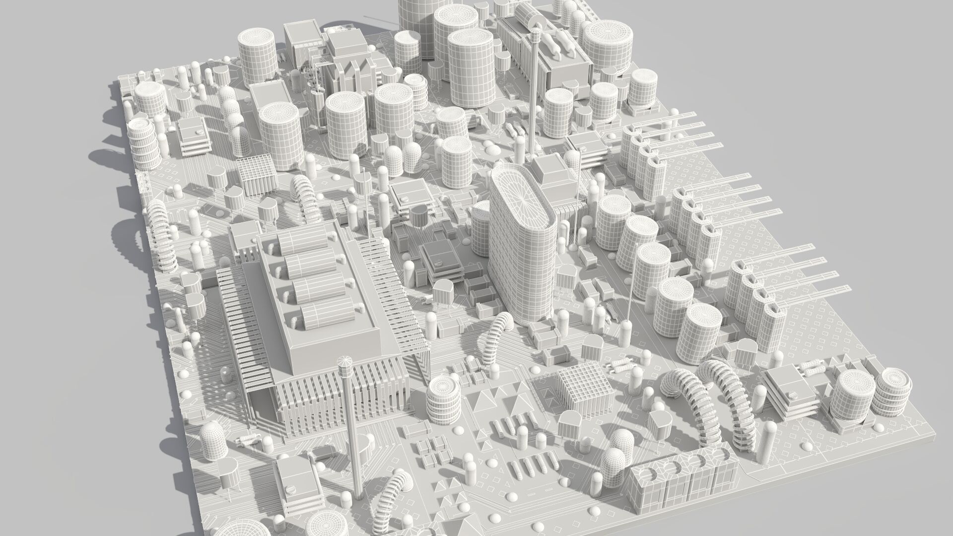 Circuit city multicolors 3D model_10