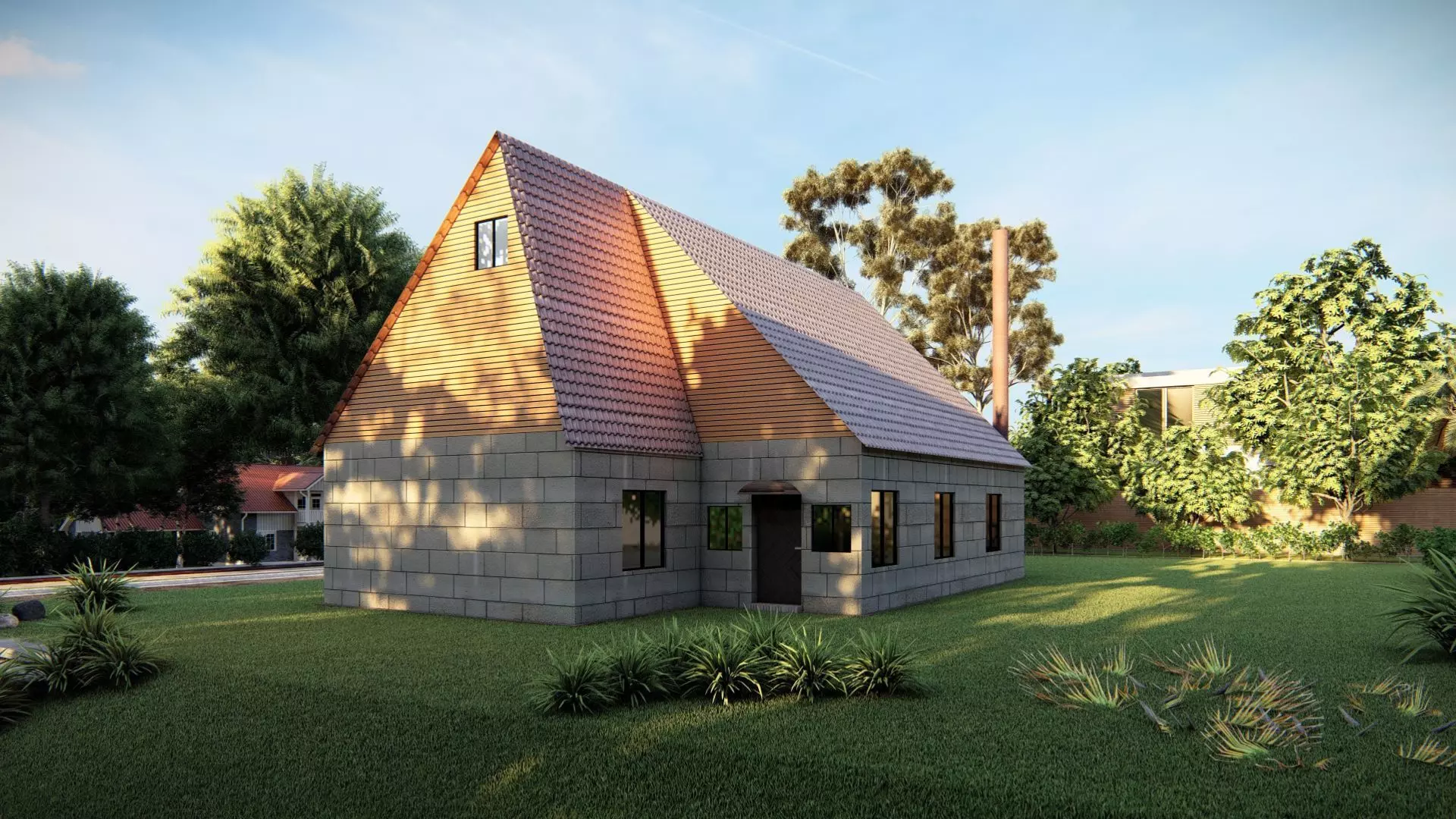 Country house No51 SketchApp  Lumion Free low-poly 3D model_0