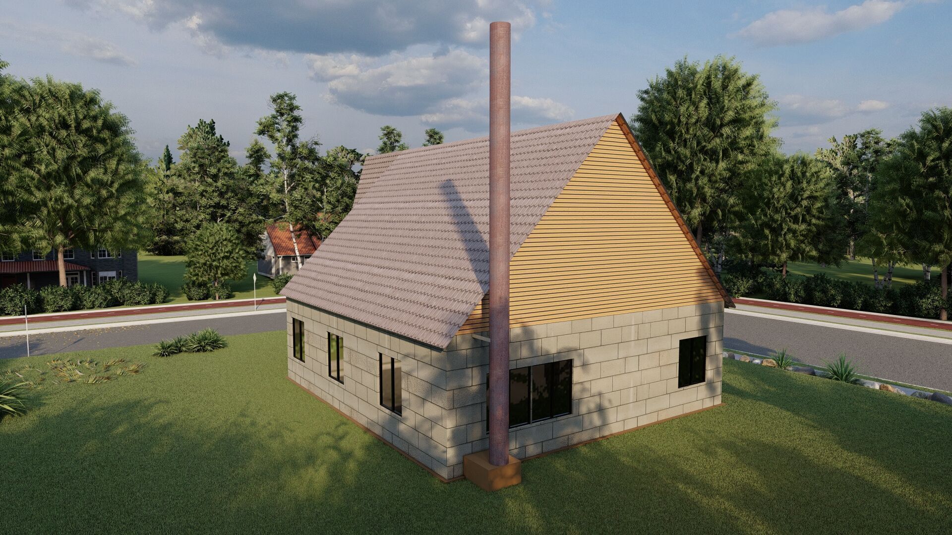 Country house No51 SketchApp  Lumion Free low-poly 3D model_2