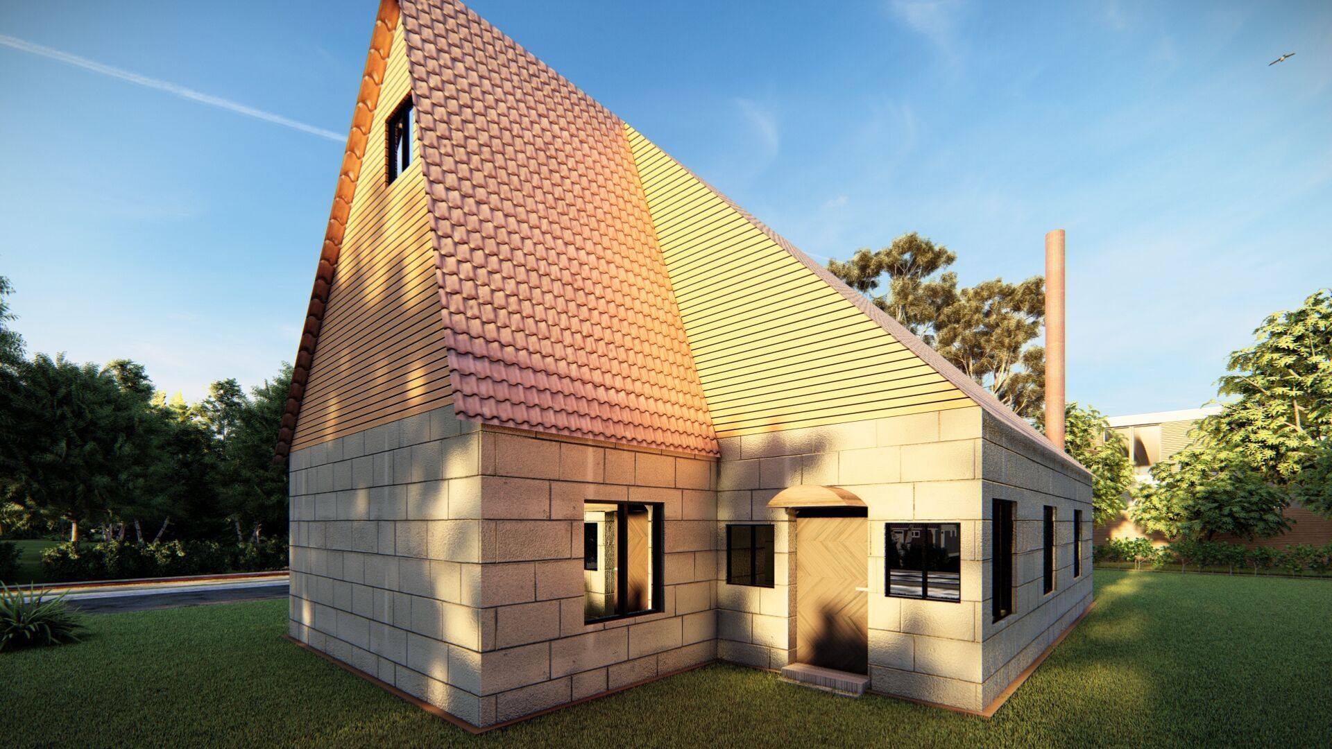 Country house No51 SketchApp  Lumion Free low-poly 3D model_1