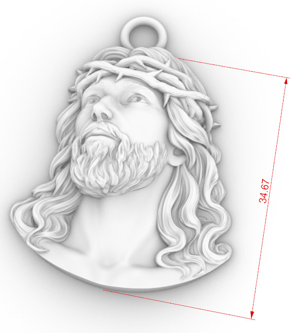  Jesus Face 3D print model_2