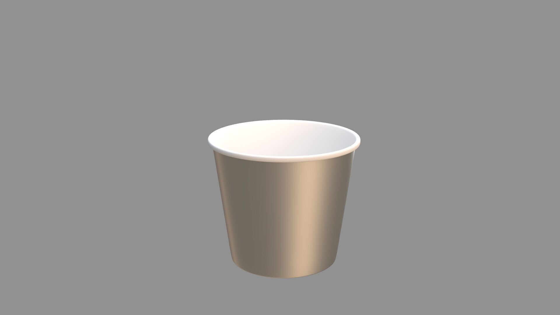 popcorn tub silver 3D model_2