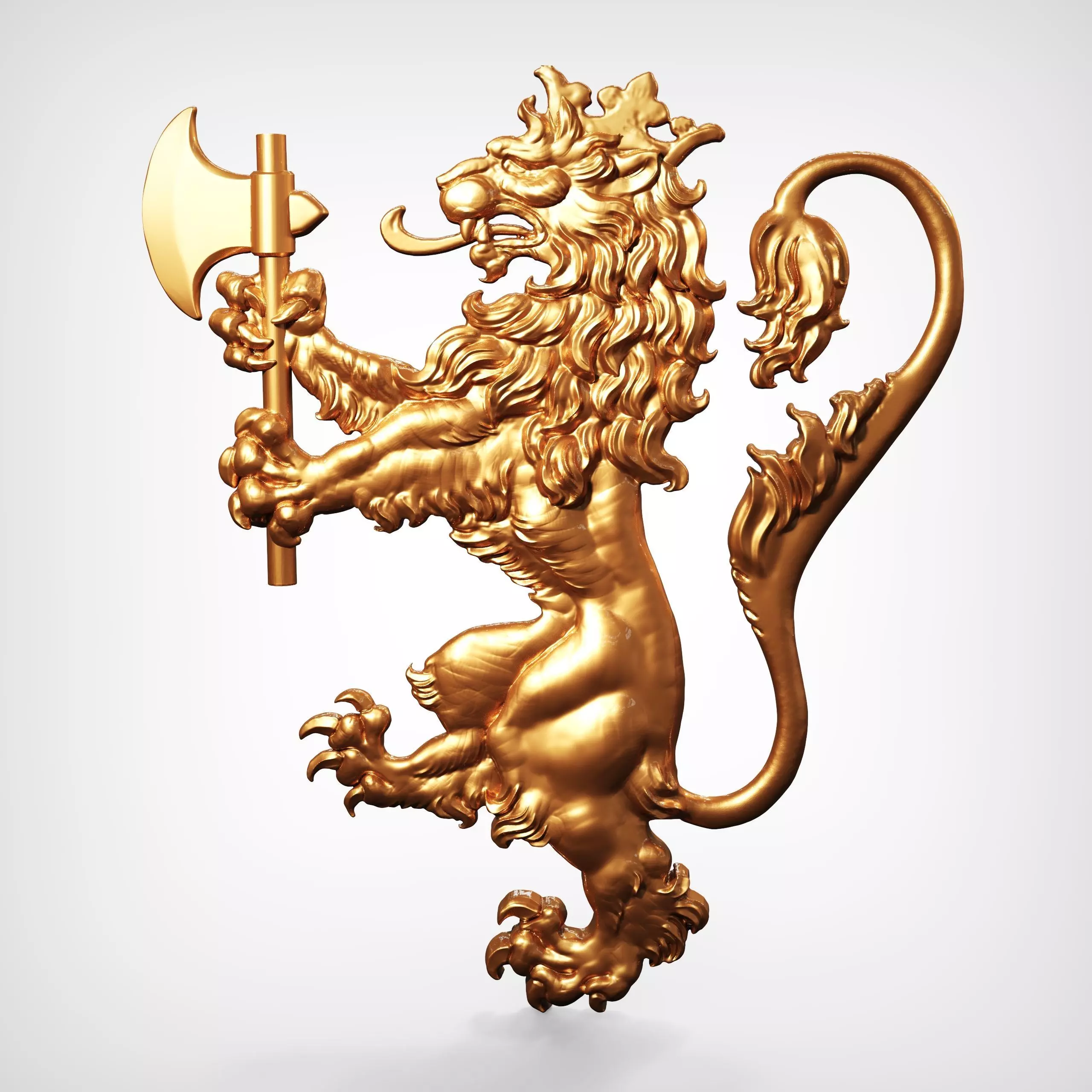 Heraldic lion 3D print model_0