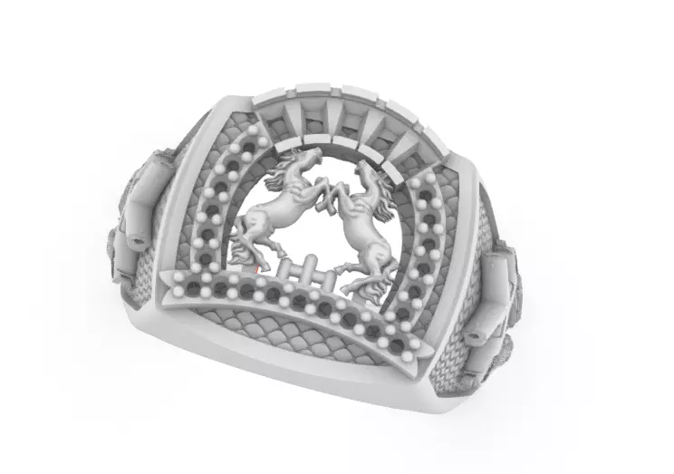 Anillo Herradura Caballo  9Gramos 3D print model_0