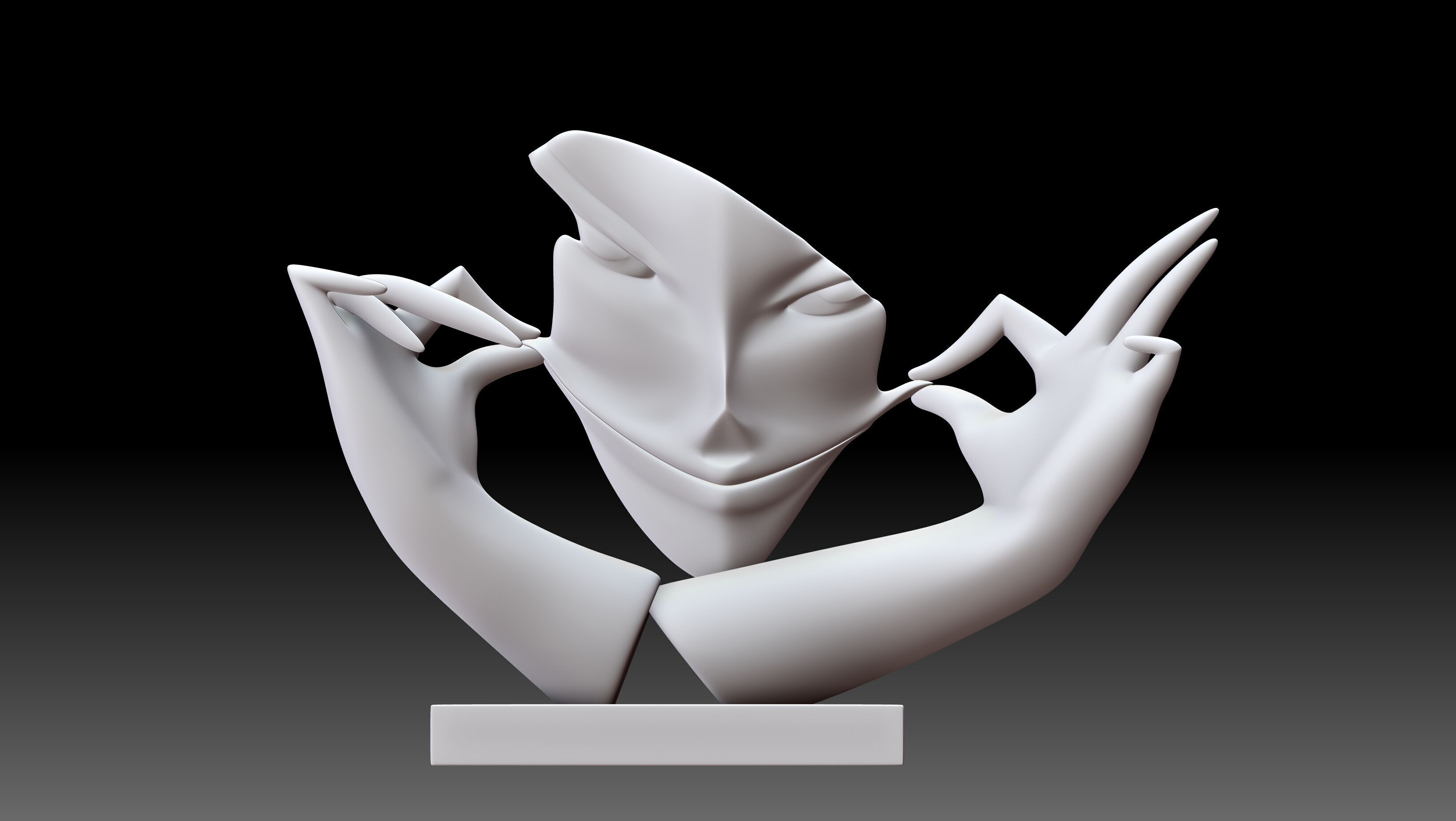 Joker Face for 3D Print and Home decor 3D print model_5