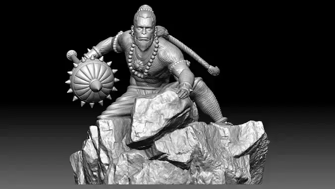 Hanuman ji 3d printable model hindu god 3D print model