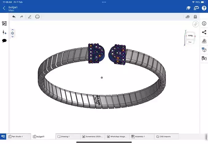 Bulgari sarpring bracelet CAD file 3D print model