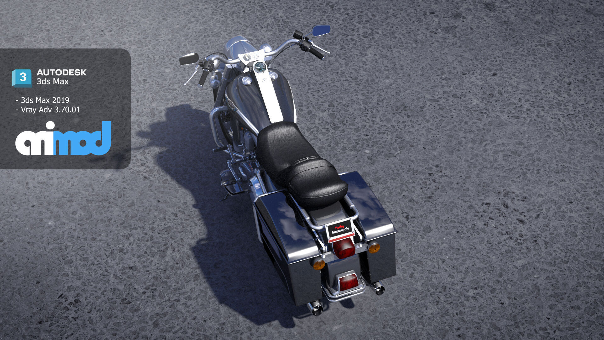 Classic Motorcycle 3D model_3