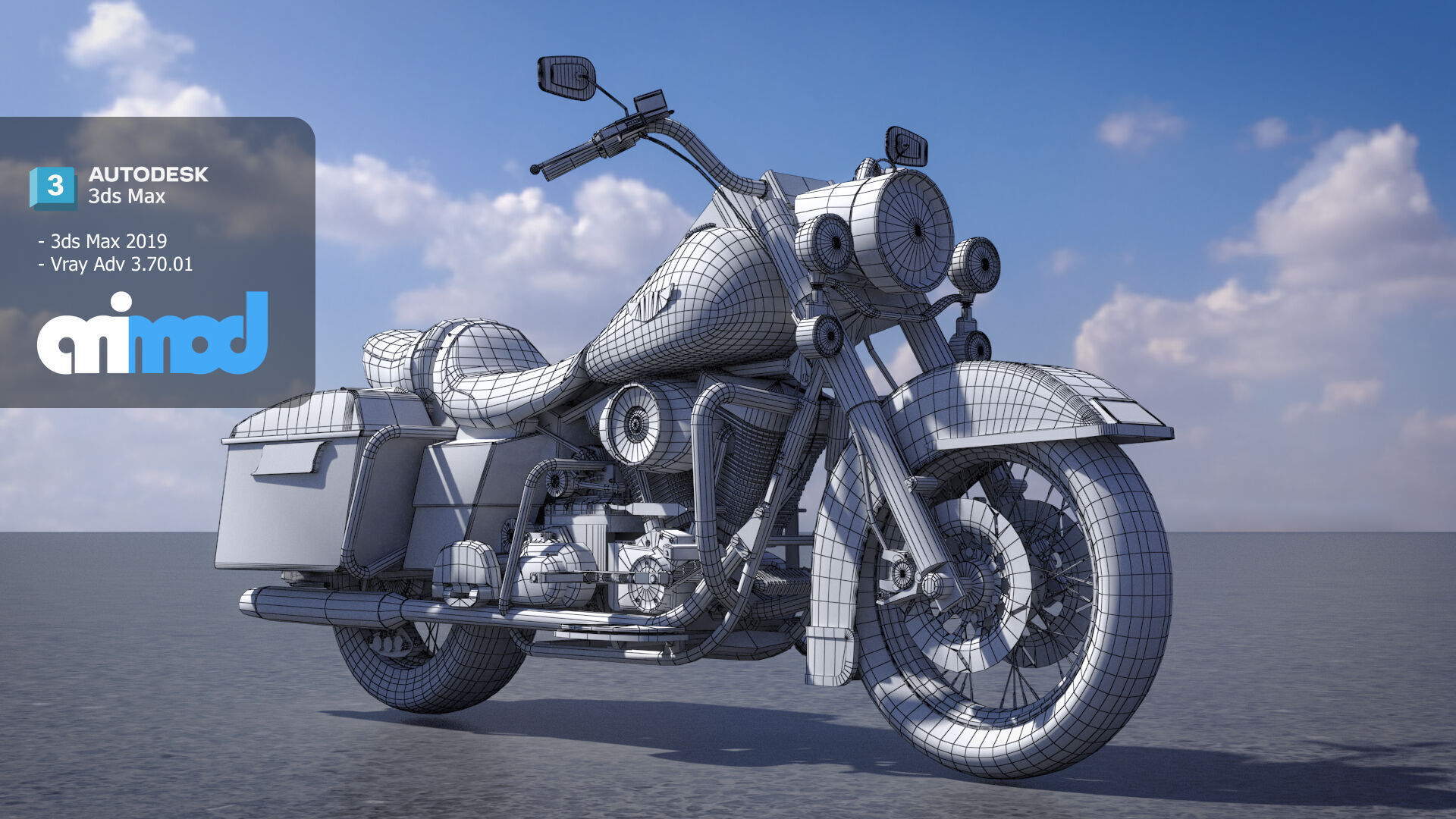 Classic Motorcycle 3D model_6