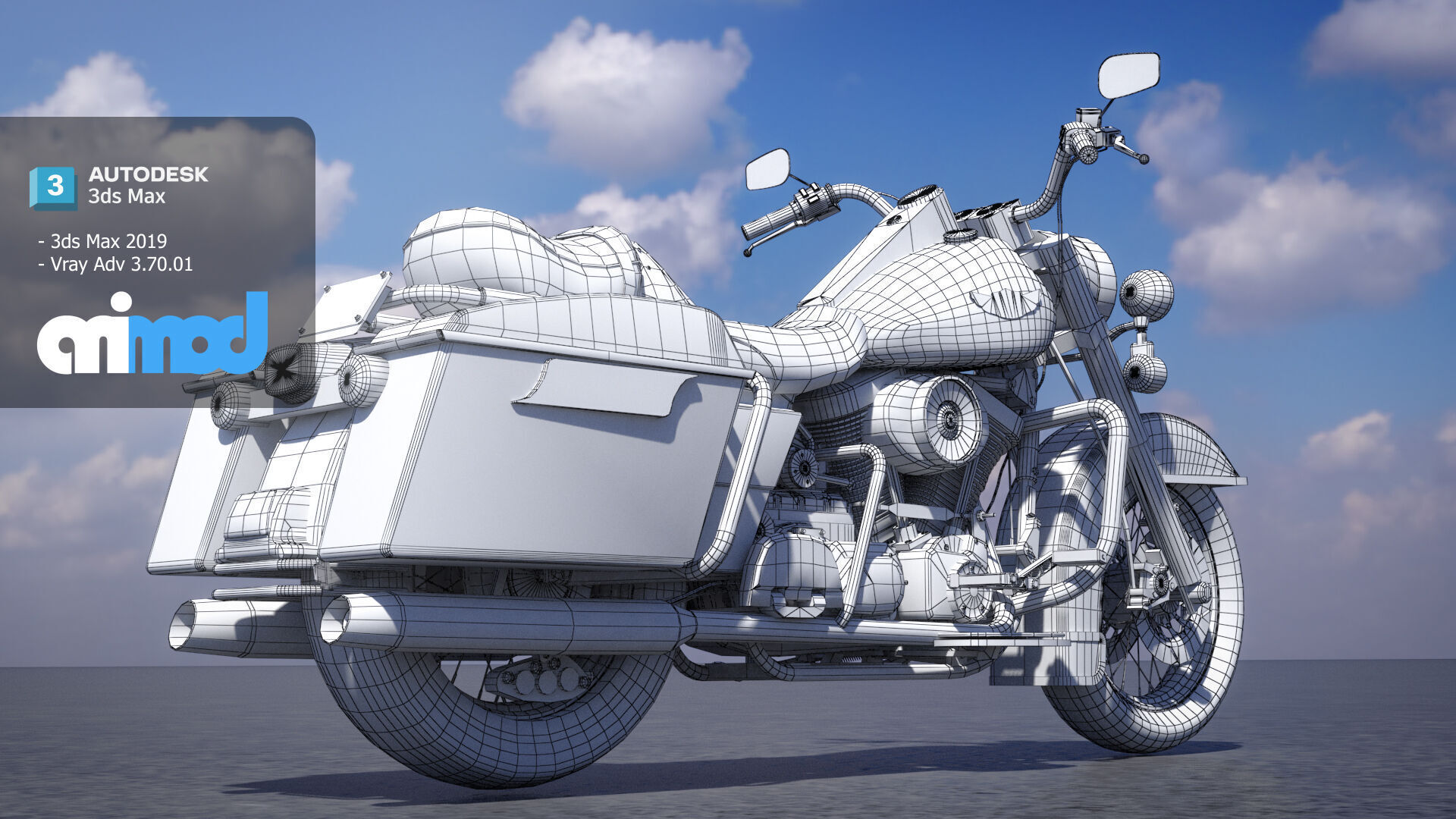 Classic Motorcycle 3D model_7