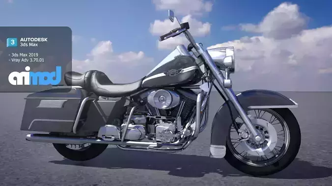 Classic Motorcycle 3D model