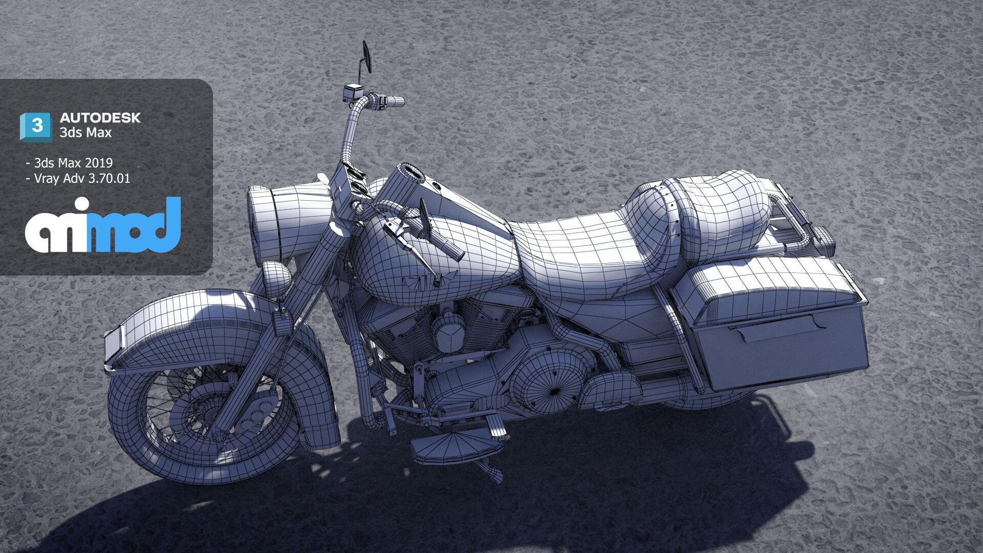 Classic Motorcycle 3D model_9