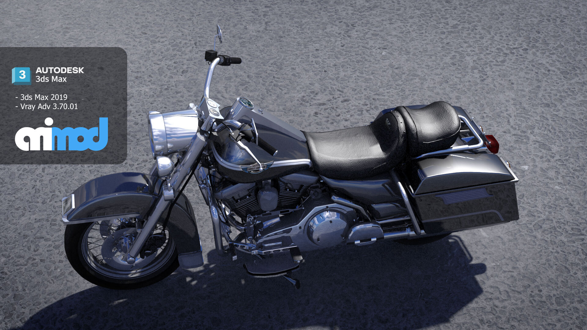 Classic Motorcycle 3D model_4