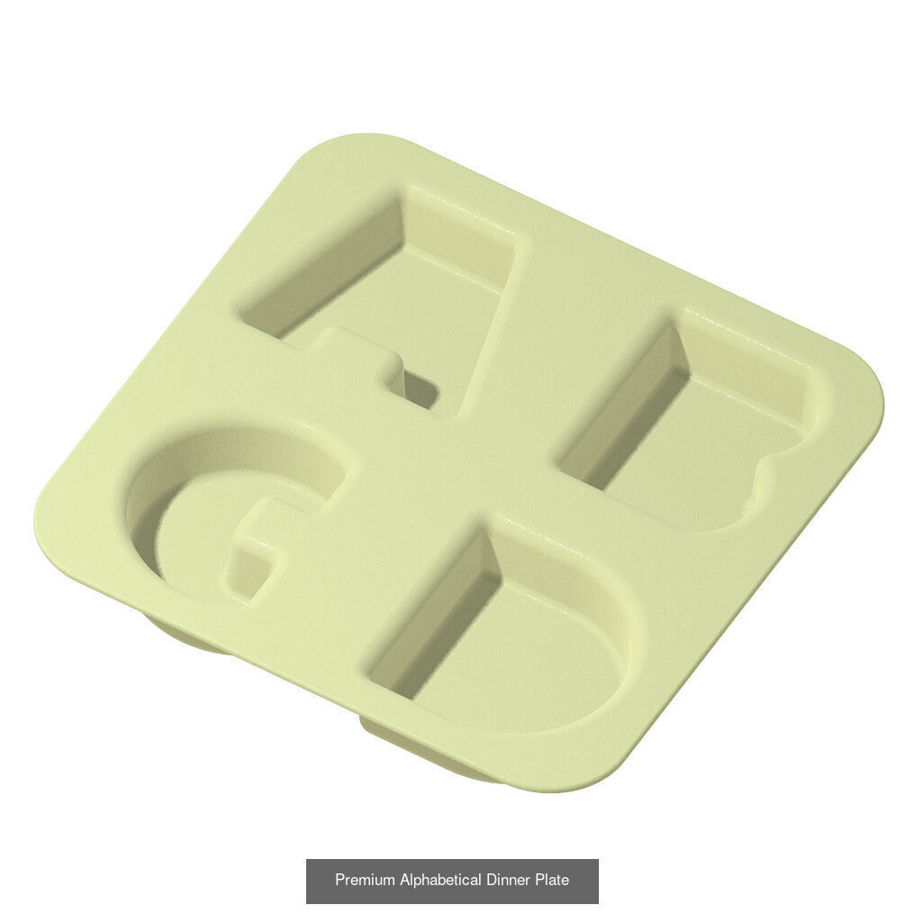 KIDS PREMIUM FOOD PLATE PACK 3D Model Collection_7