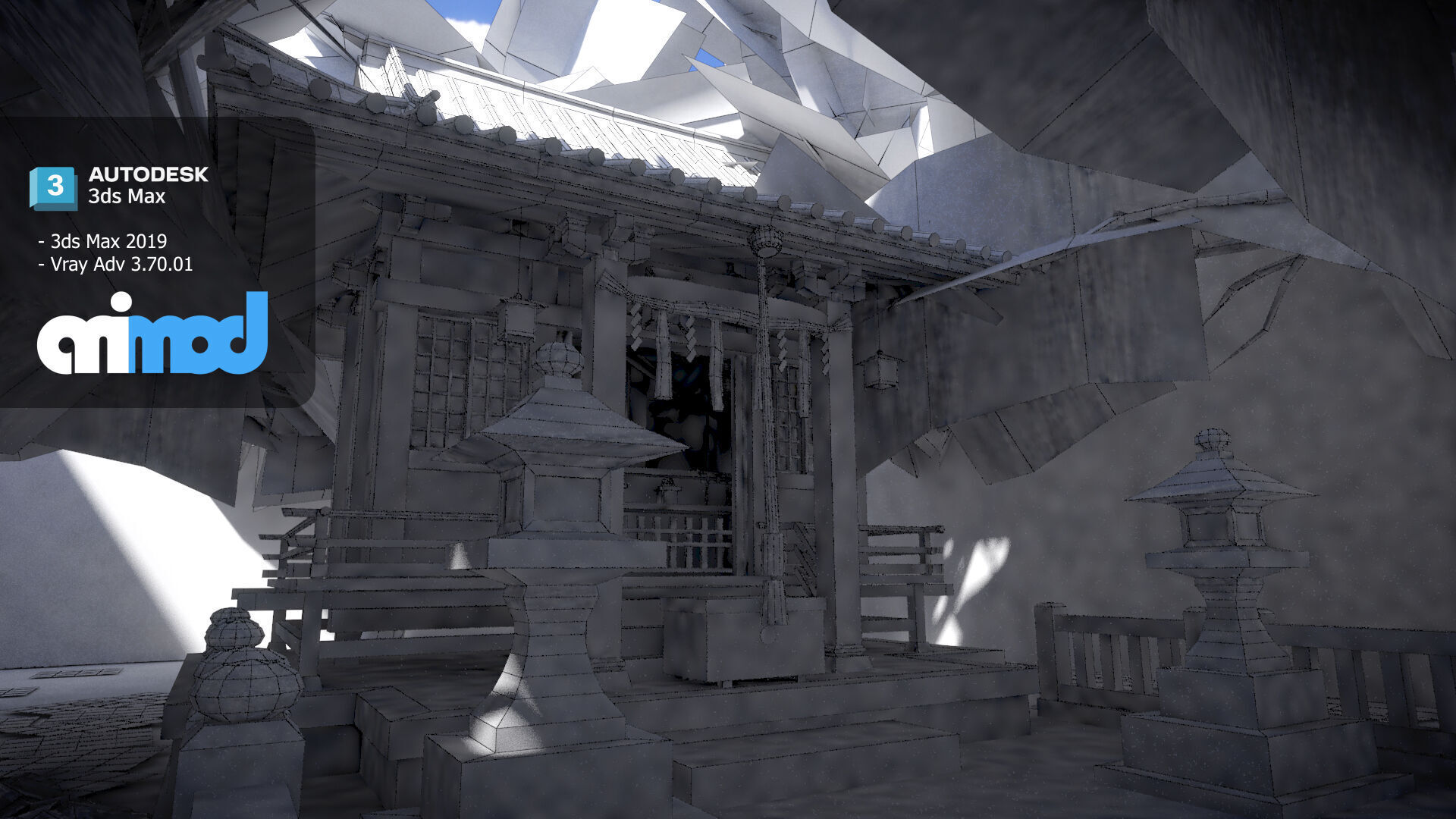 Japanese Small Shrine Temple 0002 3D model_7