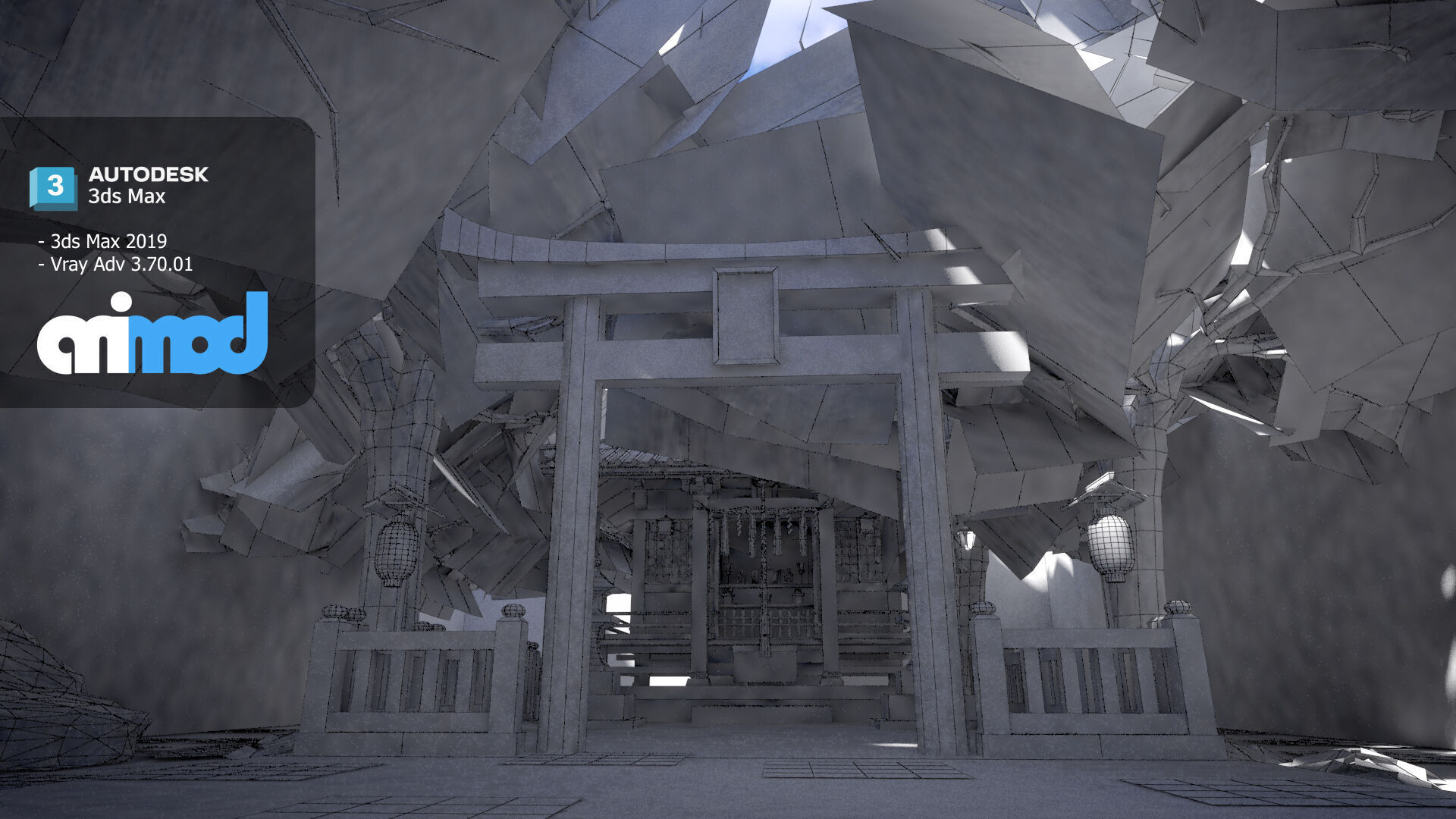 Japanese Small Shrine Temple 0002 3D model_5