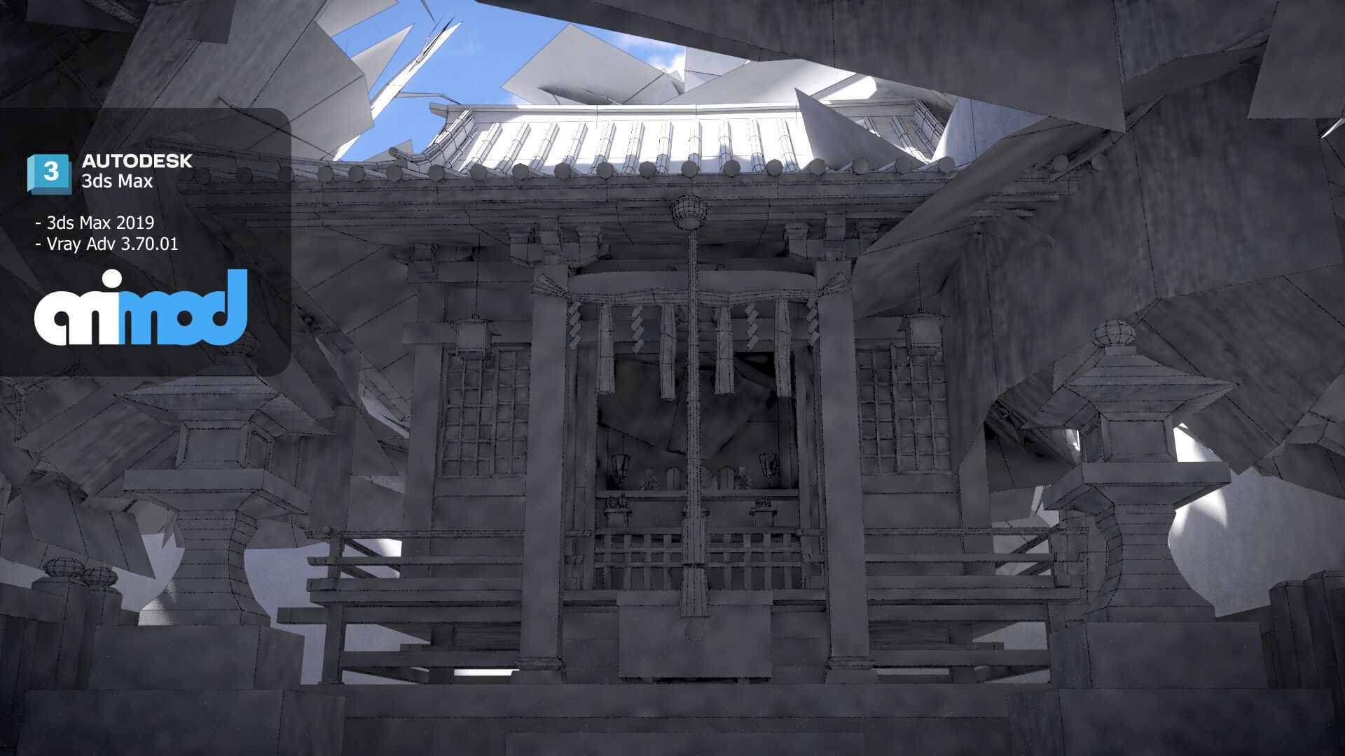 Japanese Small Shrine Temple 0002 3D model_6