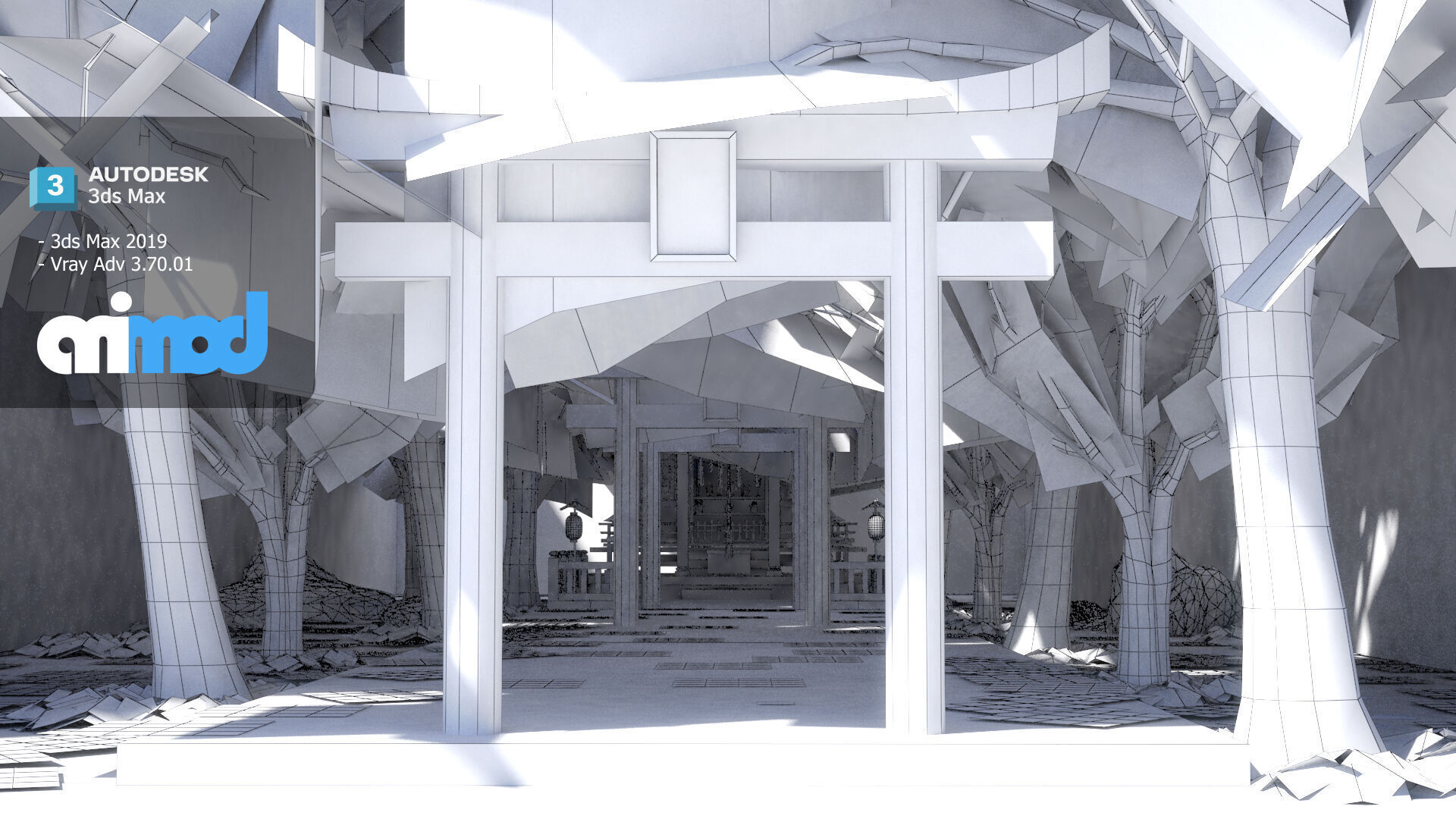 Japanese Small Shrine Temple 0002 3D model_9