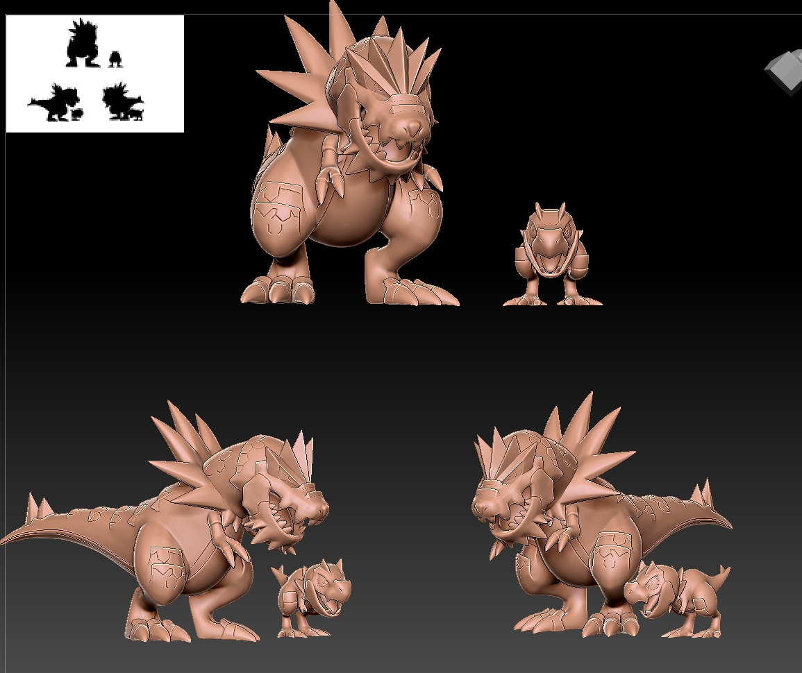 696 Tyrunt 967 Tyrantrum Pokemon 3d print model 3D print model_2