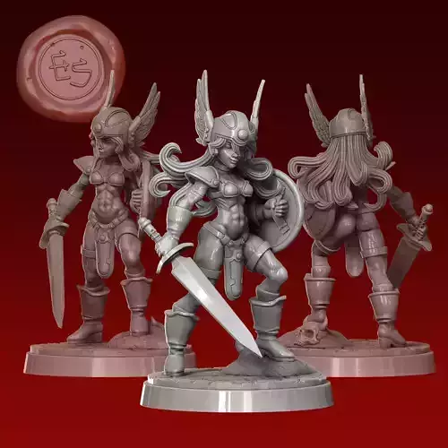 Female Warrior - Dragon Quest III - 32mm Miniature 3D print model