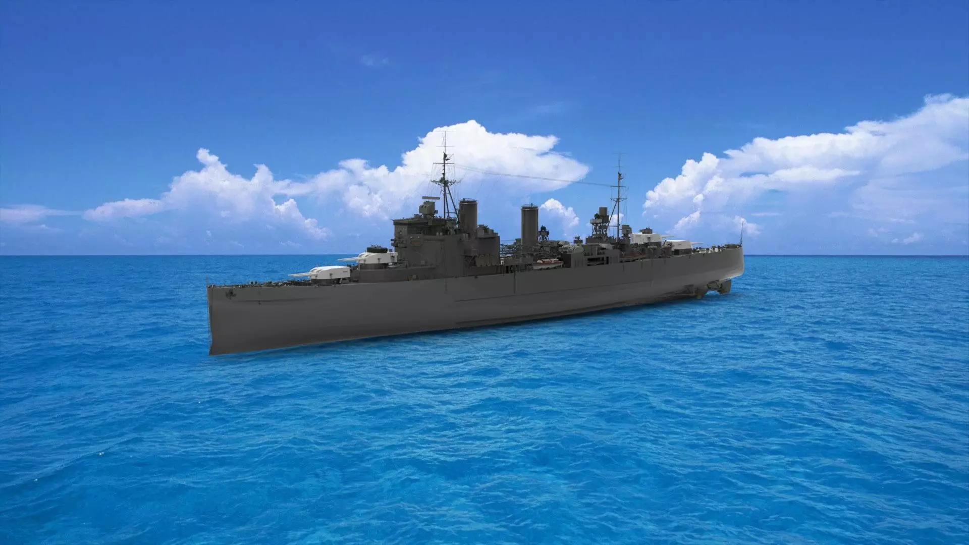 British heavy cruiser 3D model_0