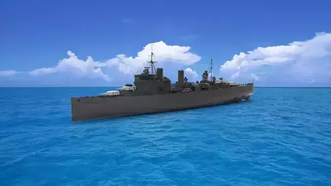 British heavy cruiser 3D model