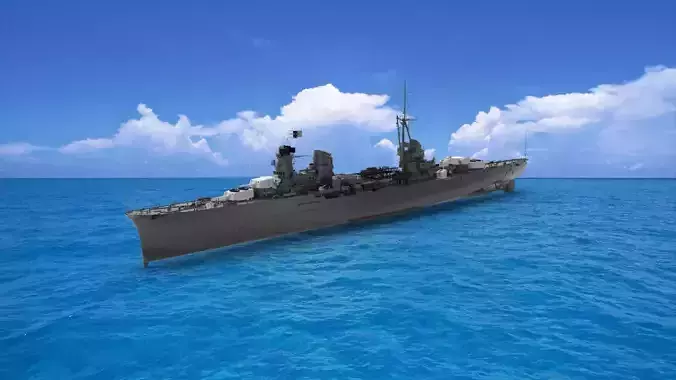Italian cruiser Raimondo Montecuccoli 3D model