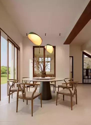 Wabi-sabi dining table and chairs