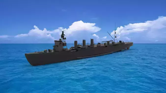 Japanese cruiser Nagara 3D model